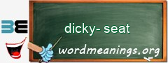 WordMeaning blackboard for dicky-seat